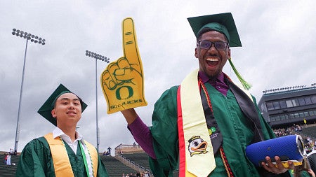 Graduates at Autzen Stadium