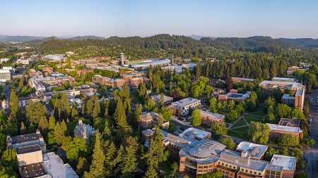 aerial view of Eugene campus