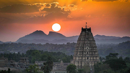 a sunset in Karnataka